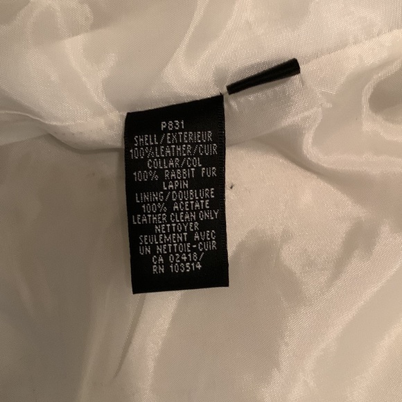 Winter White Leather Jacket with Fur Trim - Picture 7 of 10